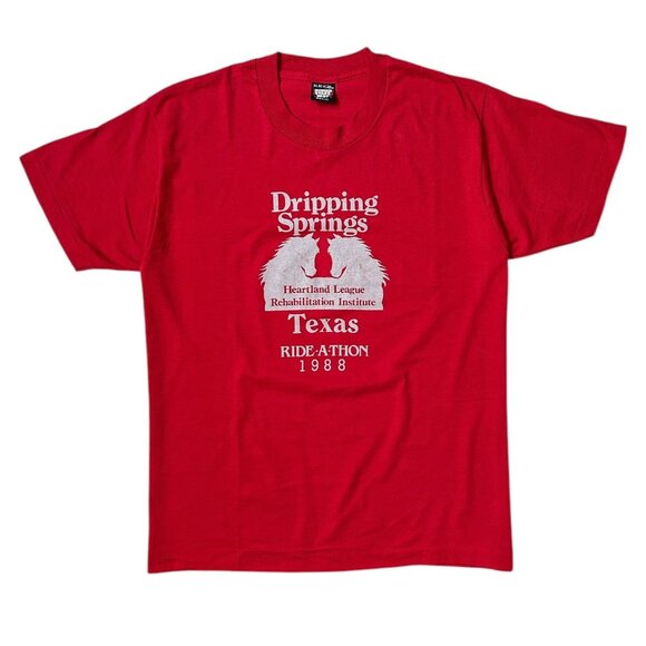 80s Vintage Dripping Springs Ride-A-Thon T-shirt Single Stitch 1988 Texas Horse. - Picture 1 of 4